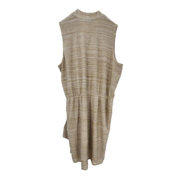 Exclusively Misook Sandstone Tan Stripe Knit Faux Wrap Sleeveless Dress  Large - Picture 3 of 10